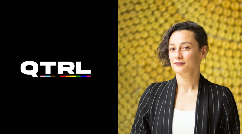 Elif Sari's portrait photo beside the QTRL logo on a black background.