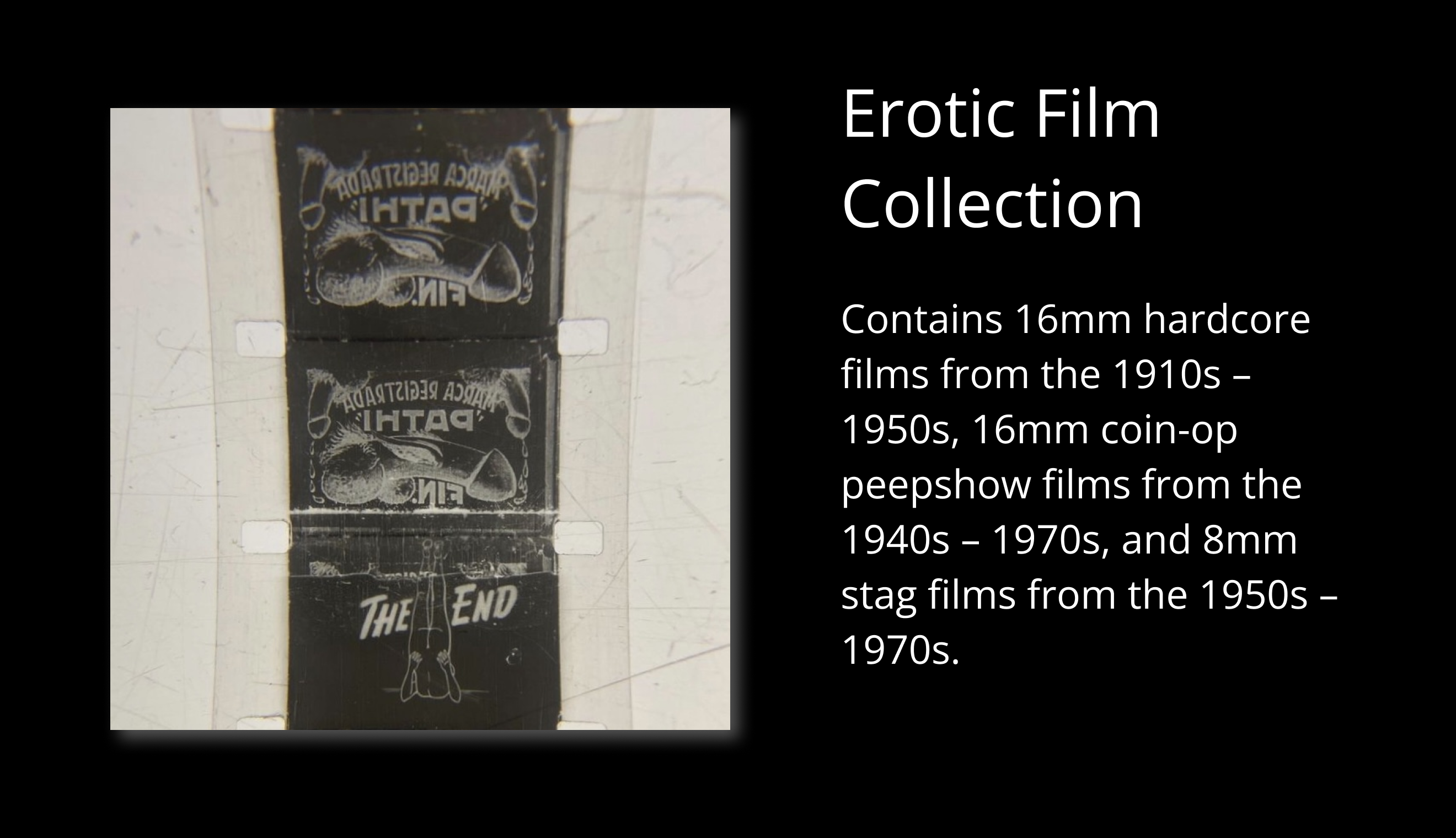 Slideshow image for Erotic Film Collection Thumbnail and Description on black background