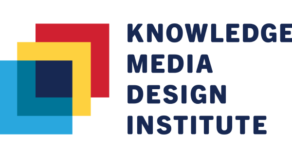 KMDI logo reads Knowledge Media Design Institute features three colored squares layered