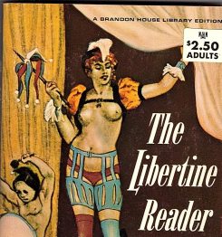Cover of the Libertine Reader featuring an illustration of bare chested woman