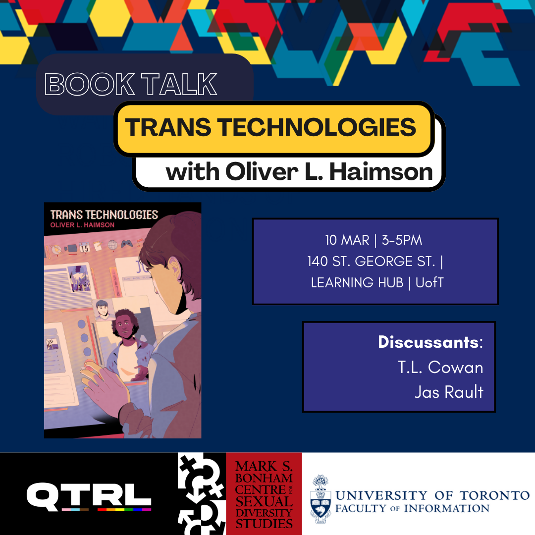 Book Talk: Trans Technologies with Professor Oliver L. Haimson