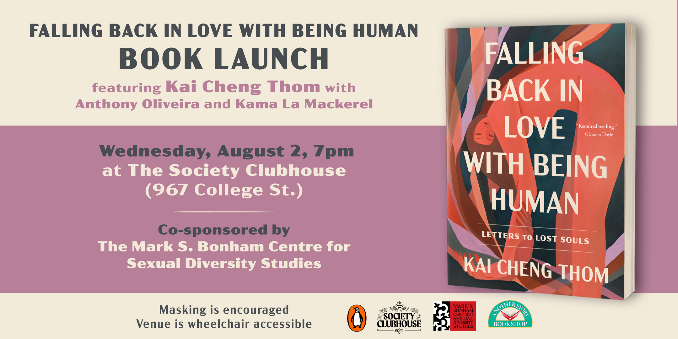 Kai Cheng Thom Book Launch for "Falling Back In Love with Being Human"